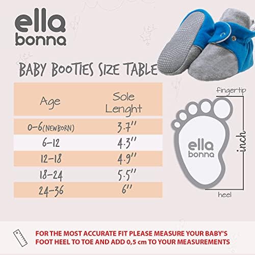 Elella bonna mini fleece booties עם תחתית לא החלקה | גמיש | לפעוטות בנות תינוקות